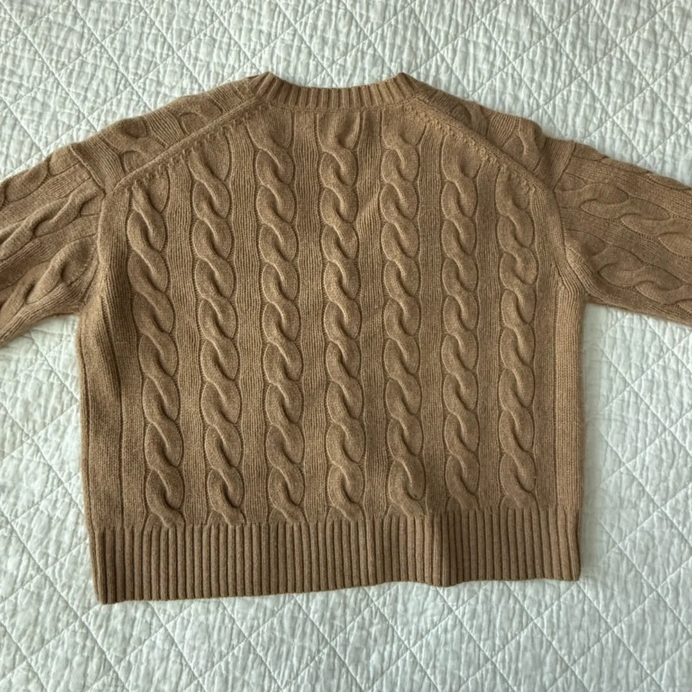 Ralph Lauren Camel V-Neck Cable Sweater - Picture 7 of 10